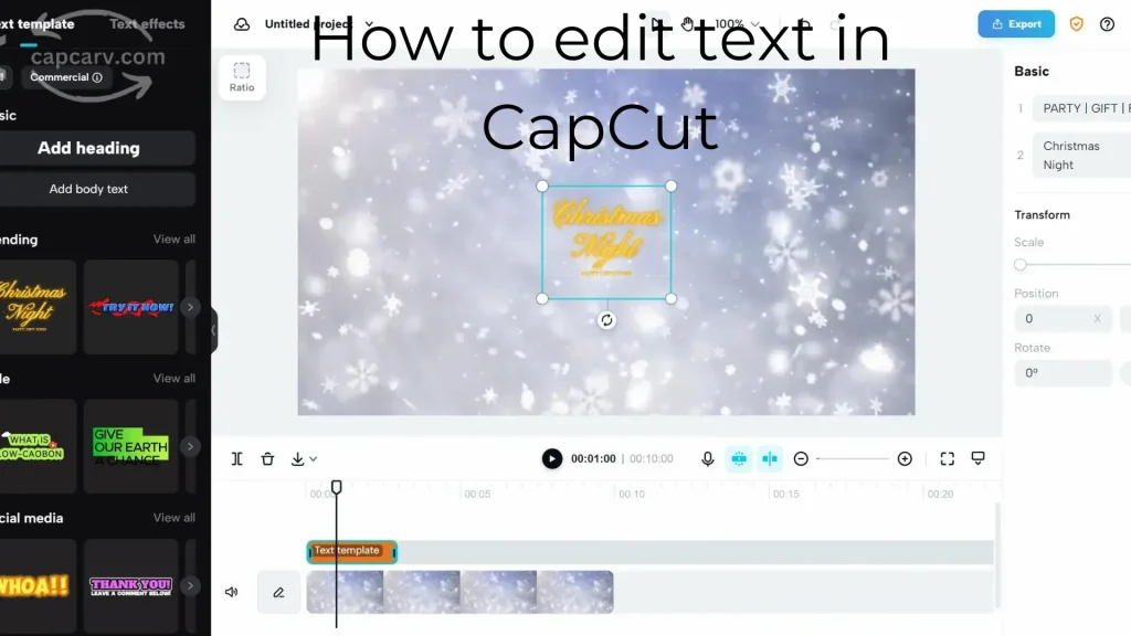 How to edit text in CapCut